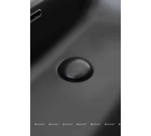 Донный клапан для раковины с переливом Aquanet керамическая крышка черный матовый 00333929