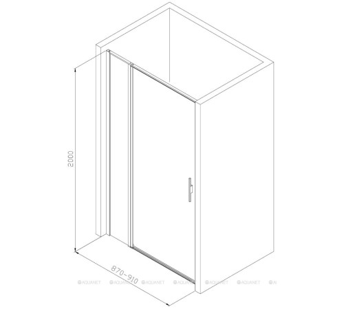 Душевая дверь в нишу Allen Brau Priority 900 мм стекло Optiwhite черный 3.31003.BBA