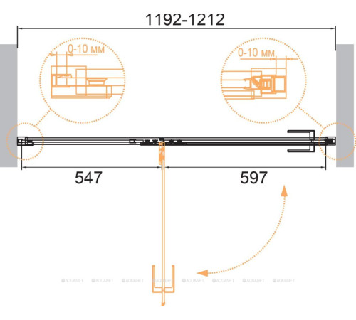 Душевая дверь Cezares Bellagio B-12 120 см черный BELLAGIO-B-12-120-C-NERO