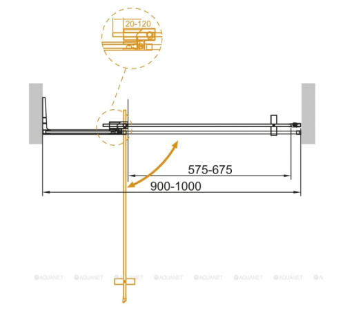 Душевая дверь в нишу Cezares Slider 90-100 см прозрачное стекло черный SLIDER-B-1-90/100-C-NERO
