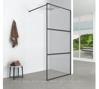 Душевая перегородка Aquanet SW-900BT 90х200 см стекло 6 мм с суппортом черный SW-900BT