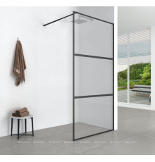 Душевая перегородка Aquanet SW-900BT 90х200 см стекло 6 мм с суппортом черный SW-900BT