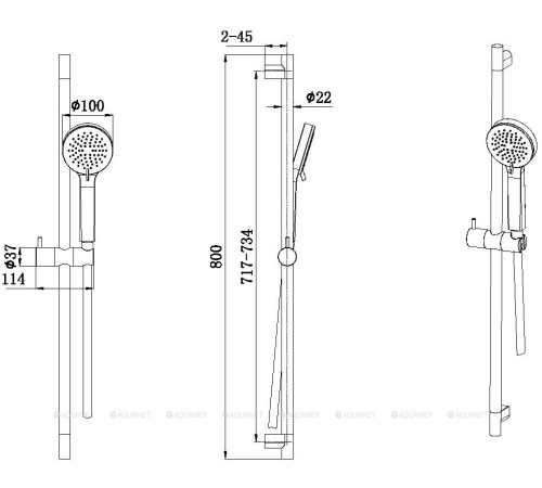 Душевой гарнитур Allen Brau ECLIPSE никель 5.E1008-BN