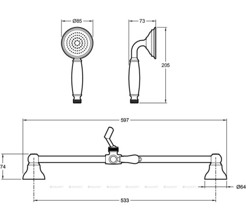 Душевой гарнитур Jacob Delafon Louise хром E24364-CP