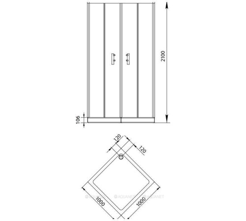 Душевое ограждение Aquanet Alfa Cube 1000х1000х2000 мм стекло прозрачное хром NAA1142