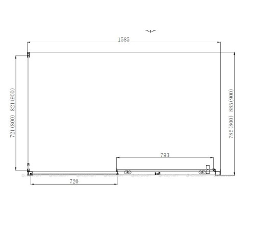 Душевое ограждение Aquanet Alfa 1600х800 мм NAA1131