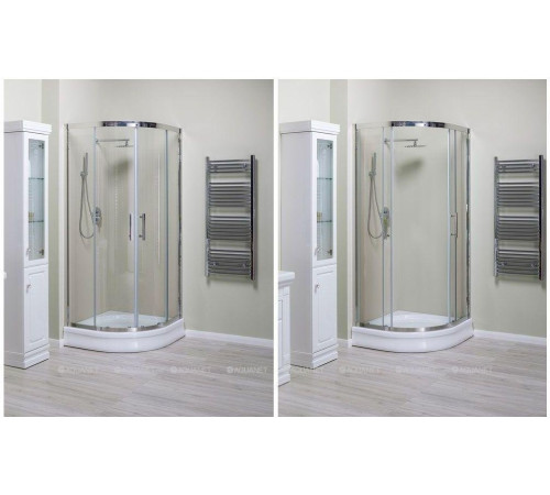 Душевой уголок Aquanet Delta 900x900x2000 мм R550 прозрачное стекло 8 мм NPE2142