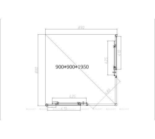 Душевой уголок Vincea Slim-N 900х900 мм золото матовое стекло прозрачное VSS-4SN900CLG