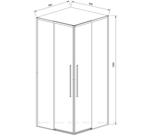 Душевой уголок Vincea Slim-N 900х900 мм золото матовое стекло прозрачное VSS-4SN900CLG