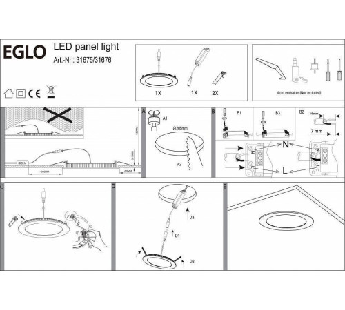 Встраиваемый светильник Eglo ПРОМО Fueva 1 31675