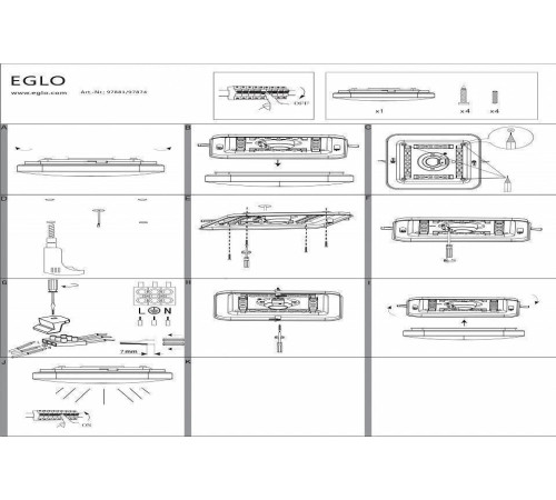 Светильник накладной Eglo Frania-S 17.3 Вт 310x310 мм 97881