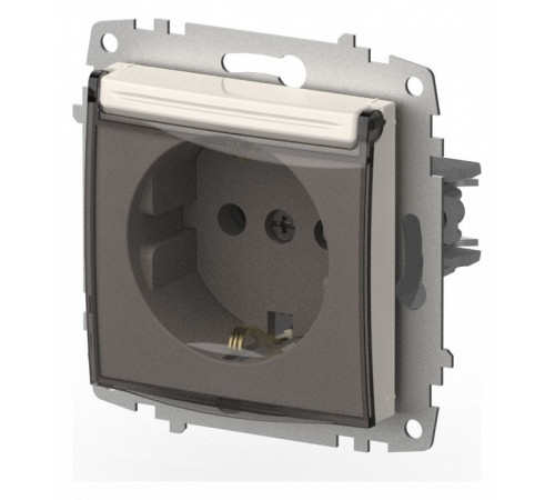 Розетка с заземлением с крышкой, без рамки Elbi Eleсtriс Zena Vega 609-010200-218