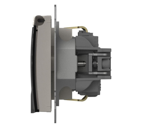 Розетка с заземлением с крышкой, без рамки Elbi Eleсtriс Zena Vega 609-010200-218