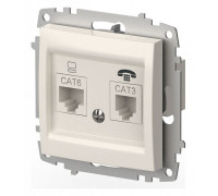 Розетка двойная RJ-12 и Ethernet RJ-45, без рамки Elbi Eleсtriс Zena Vega 609-010200-249