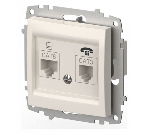 Розетка двойная RJ-12 и Ethernet RJ-45, без рамки Elbi Eleсtriс Zena Vega 609-010200-249