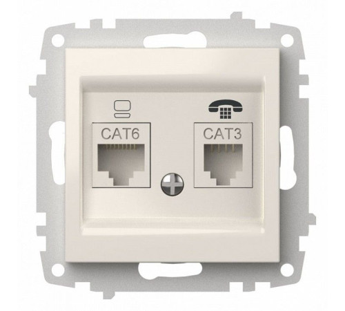 Розетка двойная RJ-12 и Ethernet RJ-45, без рамки Elbi Eleсtriс Zena Vega 609-010200-249