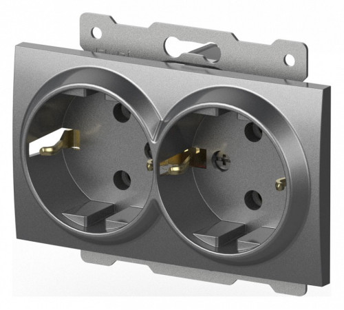 Розетка двойная с заземлением, без рамки Elbi Eleсtriс Zena Vega 609-011000-907