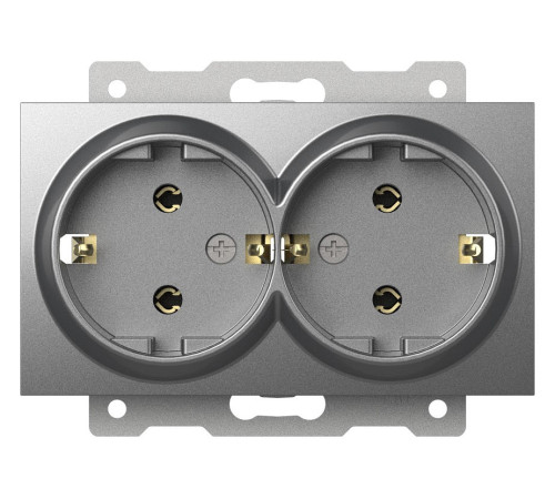 Розетка двойная с заземлением, без рамки Elbi Eleсtriс Zena Vega 609-011000-907