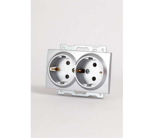 Розетка двойная с заземлением, без рамки Elbi Eleсtriс Zena Vega 609-011000-907