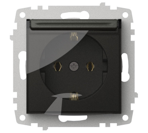 Розетка с заземлением с крышкой, без рамки Elbi Eleсtriс Zena Vega 609-011100-218