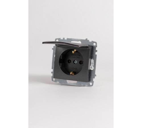 Розетка с заземлением с крышкой, без рамки Elbi Eleсtriс Zena Vega 609-011100-218