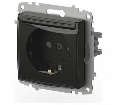 Розетка с заземлением и со шторкой, без рамки с крышкой Elbi Eleсtriс Zena Vega 609-011100-219