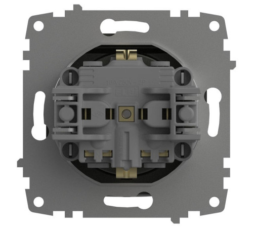 Розетка с заземлением и со шторкой, без рамки с крышкой Elbi Eleсtriс Zena Vega 609-011100-219