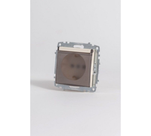 Розетка с заземлением с крышкой, без рамки Elbi Eleсtriс Zena Vega 609-012500-218