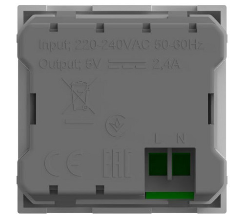 Розетка 2хUSB type A и C без рамки Elbi Eleсtriс Moda Vox 611-040232-335