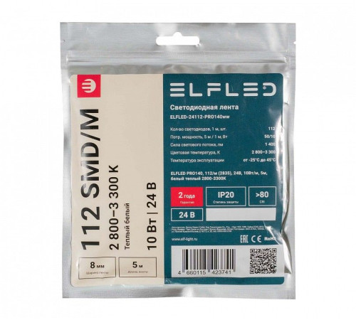 Лента светодиодная ELFLED ELFLED-24112-PRO140ww
