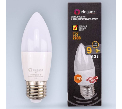 Лампа светодиодная Eleganz E27 9Вт 3000K 1396