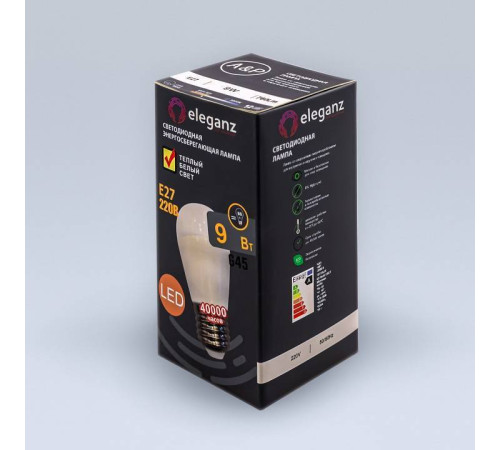 Лампа светодиодная Eleganz E27 9Вт 3000K 1404