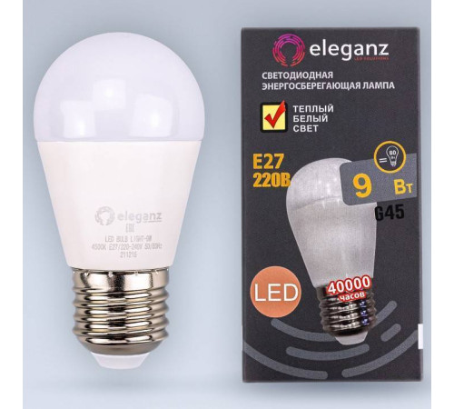 Лампа светодиодная Eleganz E27 9Вт 3000K 1404