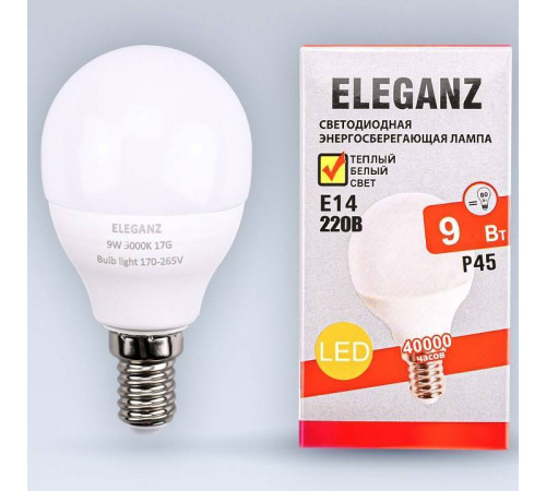 Лампа светодиодная Eleganz E14 9Вт 3000K EL-0083