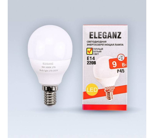 Лампа светодиодная Eleganz E14 9Вт 3000K EL-0083