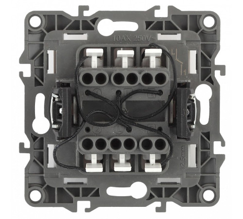 Выключатель двухклавишный с подсветкой без рамки Эра Эра 12 12-1004-06