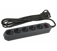 Удлинитель с выключателем ЭРА USF-5es-1.5m-B 5 розеток 1.5 м черный USF-5es-1.5m-B
