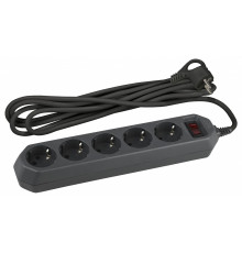 Удлинитель с выключателем ЭРА USF-5es-1.5m-B 5 розеток 1.5 м черный USF-5es-1.5m-B