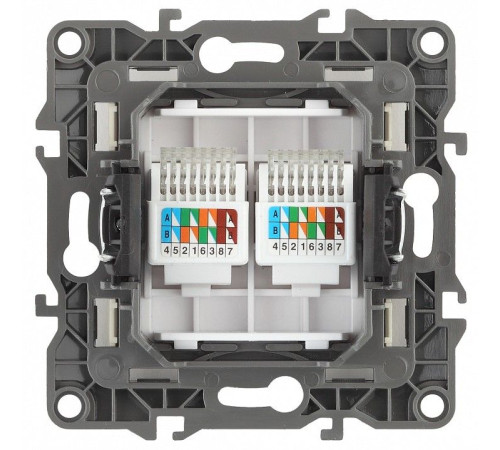 Розетка двойная Ethernet RJ-45 без рамки Эра Эра 12 12-3108-13