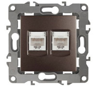 Розетка двойная Ethernet RJ-45 без рамки Эра Эра 12 12-3108-13