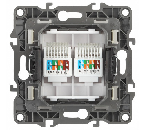 Розетка двойная Ethernet RJ-45 без рамки Эра Эра 12 12-3108-15