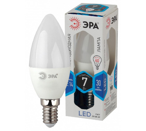 Лампа светодиодная ЭРА Стандарт E14 7 Вт 4000 К LED-B35-7W-840-E14