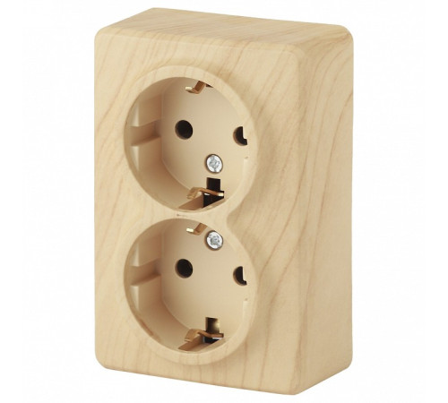 Розетка двойная с заземлением и со шторкой Эра Эра Эксперт 11-2206-11