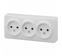 Розетка тройная без заземления Эра Эра Эксперт 11-2207-01