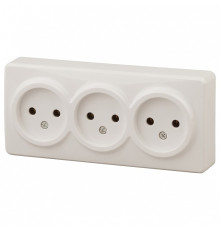 Розетка тройная без заземления Эра Эра Эксперт 11-2207-02