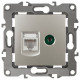 ТВ-розетка и розетка Ethernet RJ-45 без рамки Эра Эра 12 12-3110-15