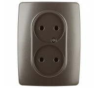 Розетка двойная без заземления Эра Эра 12 12-2107-13