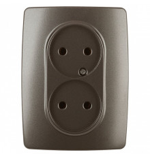 Розетка двойная без заземления Эра Эра 12 12-2107-13