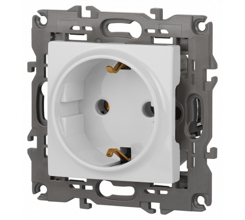 Розетка с заземлением, без рамки Эра Эра Elegance 14-2101-01