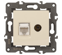 ТВ-розетка и розетка Ethernet RJ-45 без рамки Эра Эра Elegance 14-3110-02